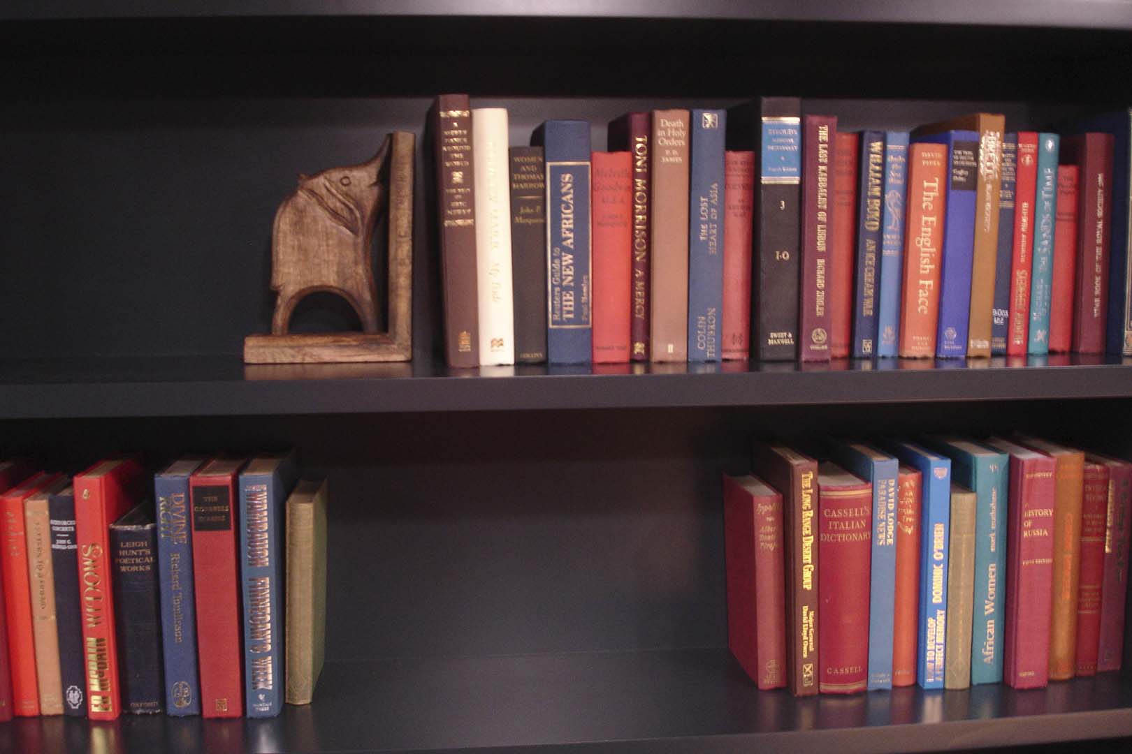 Vintage books styled as a wedding table and venue display